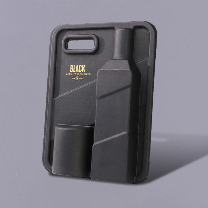 Black Wet-Pressed Pulp Molded Beverage Packaging Box - Otarapack