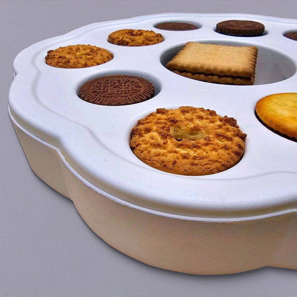 Molded Pulp Biscuit Storage Blossom-shaped Box - Otarapack