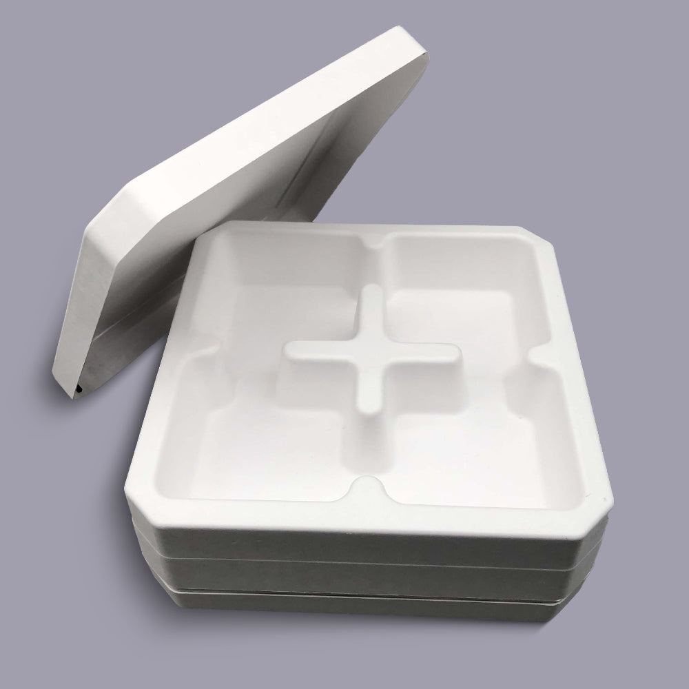New Sustainable Snacks Treats Boxes White Pulp Boxes Mooncake Paper Tray - Otarapack