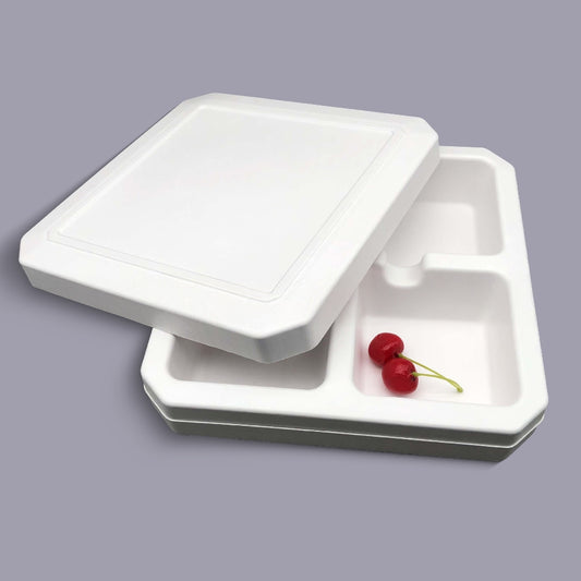 New Sustainable Snacks Treats Boxes White Pulp Boxes Mooncake Paper Tray - Otarapack