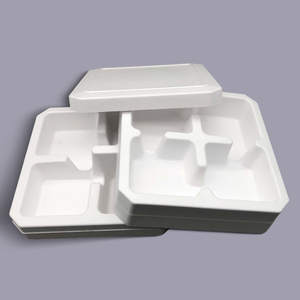 New Sustainable Snacks Treats Boxes White Pulp Boxes Mooncake Paper Tray - Otarapack