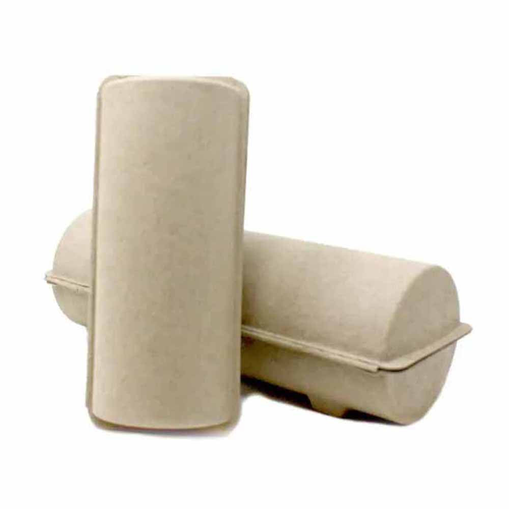 Round Biodegradable Wheat Color Sunglasses Case - Otarapack
