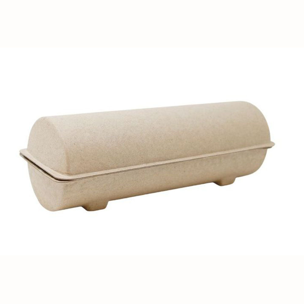 Round Biodegradable Wheat Color Sunglasses Case - Otarapack