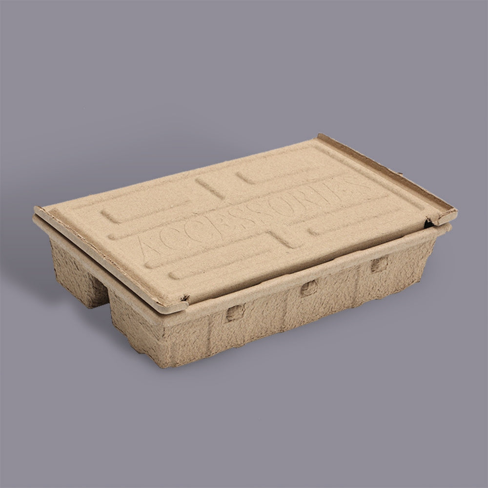 Custom Wheat Color Sugarcane Biodegradable Clamshell Packaging Box - Otarapack