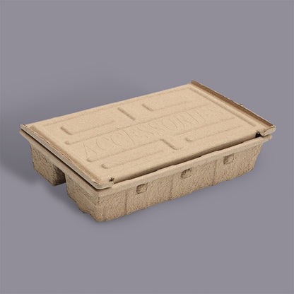 Custom Wheat Color Sugarcane Biodegradable Clamshell Packaging Box - Otarapack