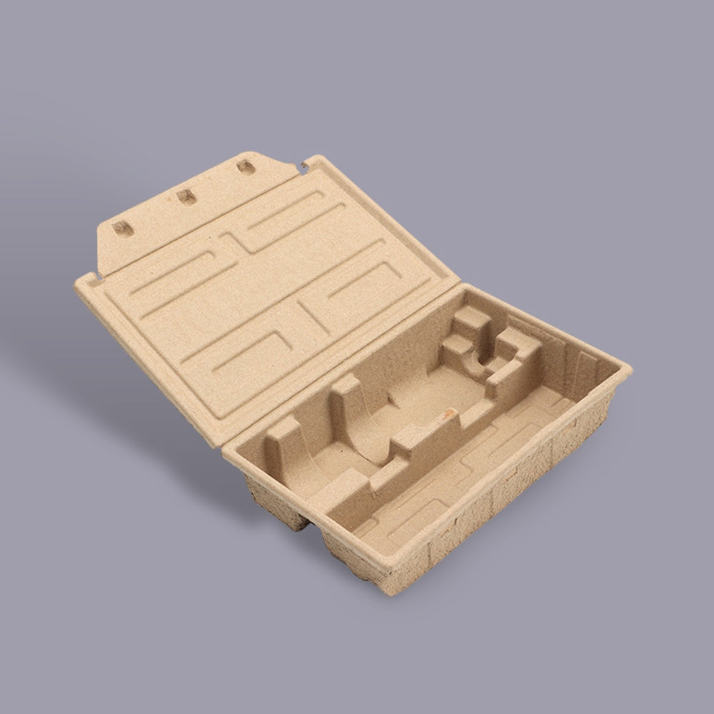 Custom Wheat Color Sugarcane Biodegradable Clamshell Packaging Box - Otarapack
