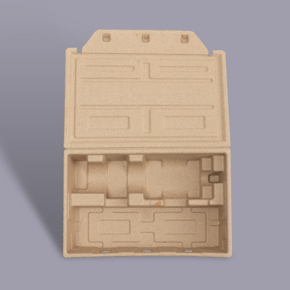 Custom Wheat Color Sugarcane Biodegradable Clamshell Packaging Box - Otarapack