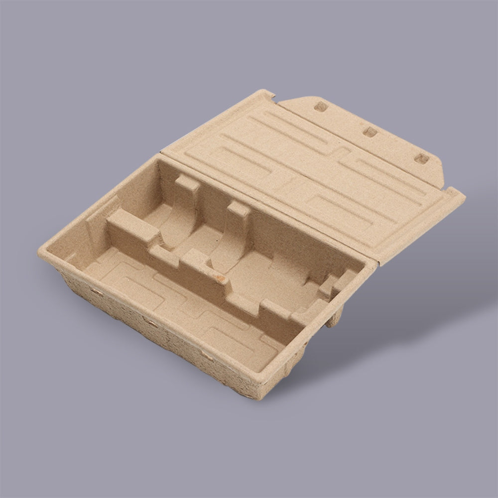 Custom Wheat Color Sugarcane Biodegradable Clamshell Packaging Box - Otarapack