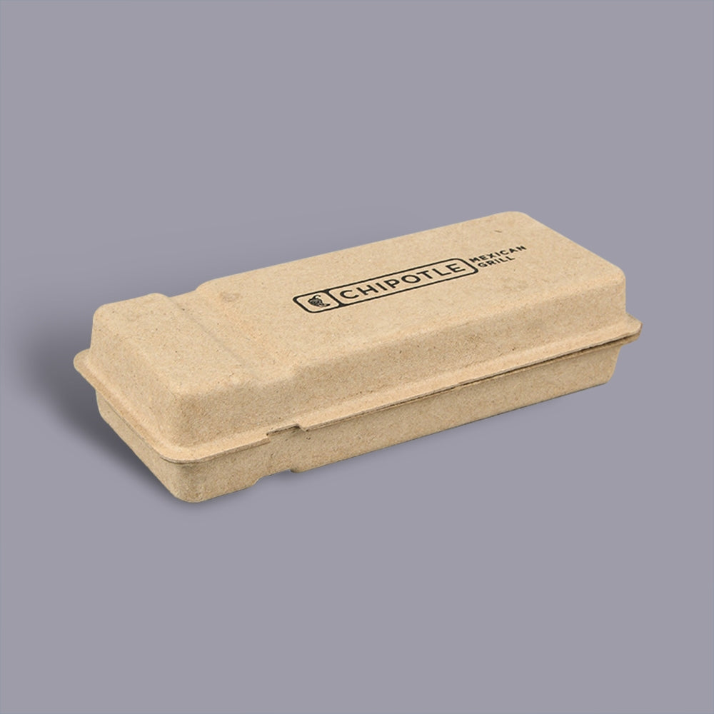 Rectangular Wheat Color Clamshell Molded Pulp Food Box - Otarapack