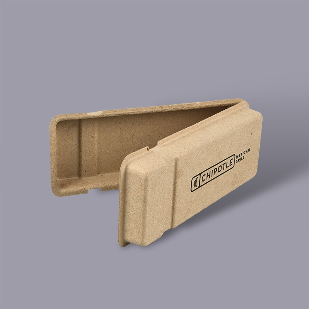 Rectangular Wheat Color Clamshell Molded Pulp Food Box - Otarapack