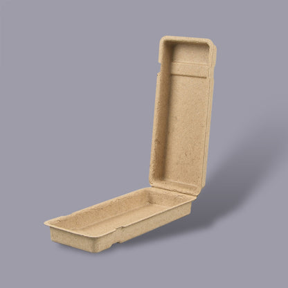 Rectangular Wheat Color Clamshell Molded Pulp Food Box - Otarapack