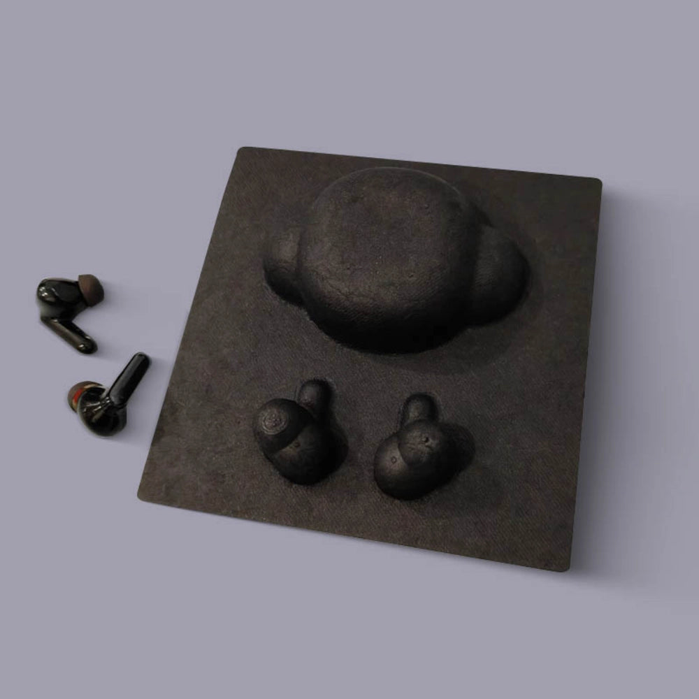 Black Pulp Molded Headphone Packaging - Otarapack