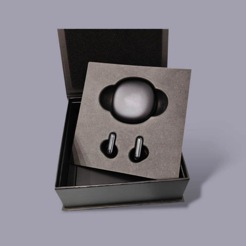 Black Pulp Molded Headphone Packaging - Otarapack