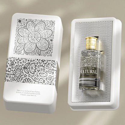 Black Floral Line Design White Perfume Box - Otarapack