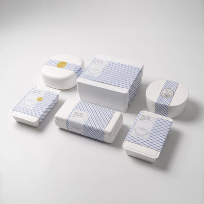 Luxury Blue Stripe Sustainable Perfume Box Suppliers