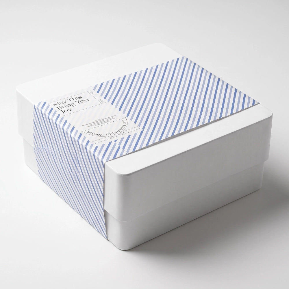 Luxury Blue Stripe Sustainable Perfume Box Suppliers