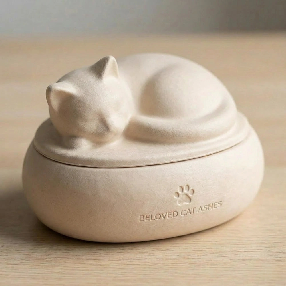 Lying Cat Biodegradable Pet Urn Wholesale - Otarapack