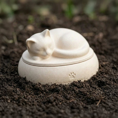 Lying Cat Biodegradable Pet Urn Wholesale - Otarapack
