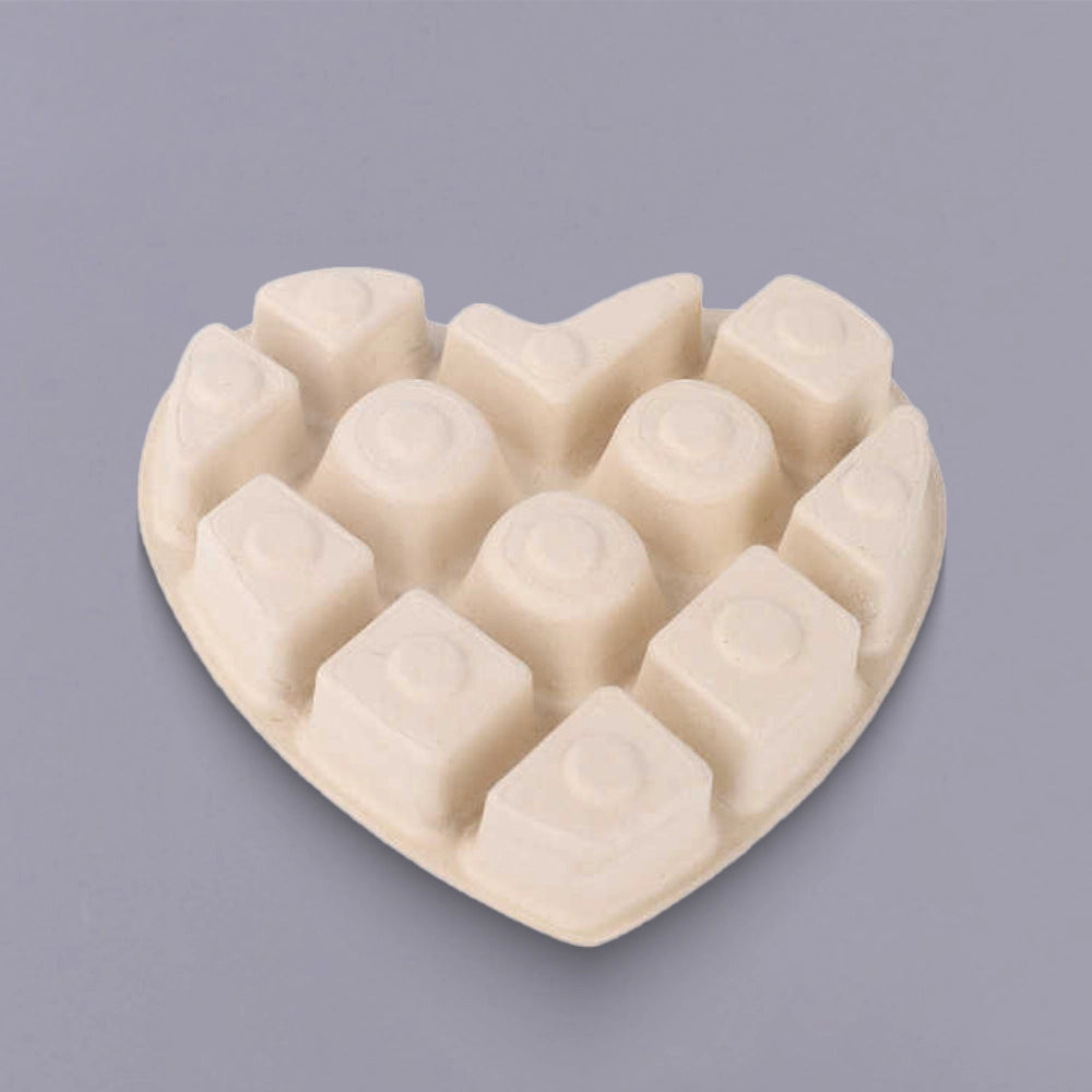 Compostable Heart-Shaped Chocolate Molded Pulp Tray - Otarapack