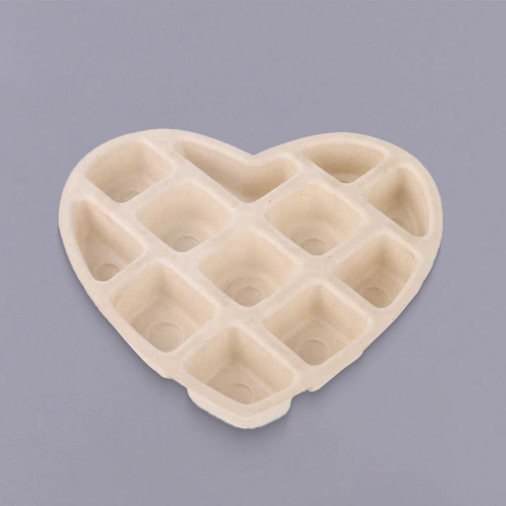 Compostable Heart-Shaped Chocolate Molded Pulp Tray - Otarapack