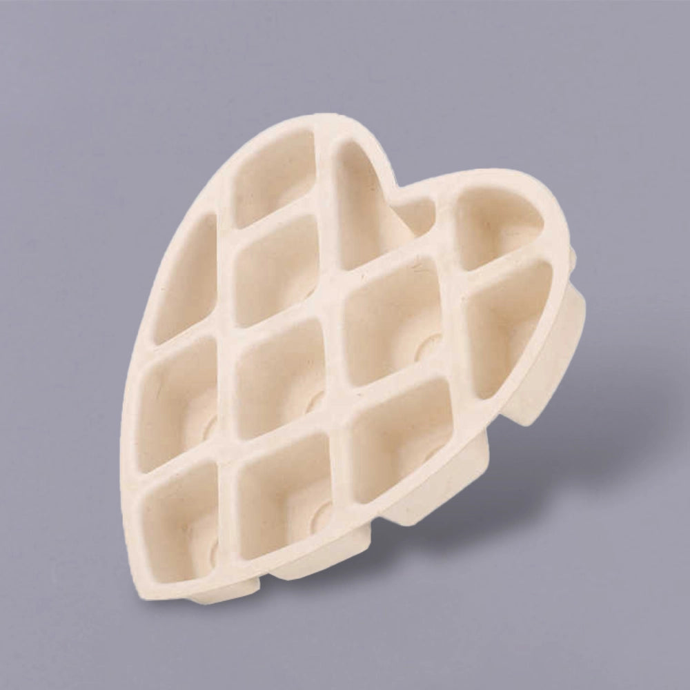 Compostable Heart-Shaped Chocolate Molded Pulp Tray - Otarapack