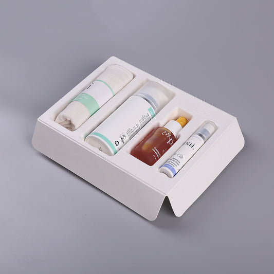 Recycled Biodegradable Insert Skin Care 4 Bottle Paper Blister - Otarapack