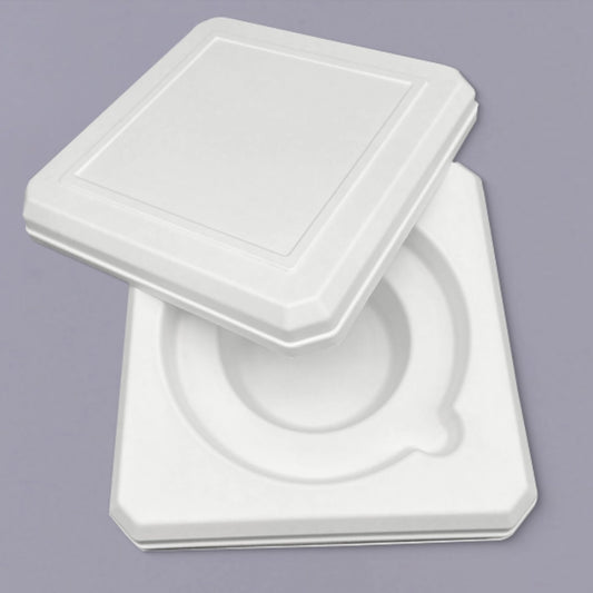 Natural Sustainable White Fiber Tea Box with Lid - Otarapack