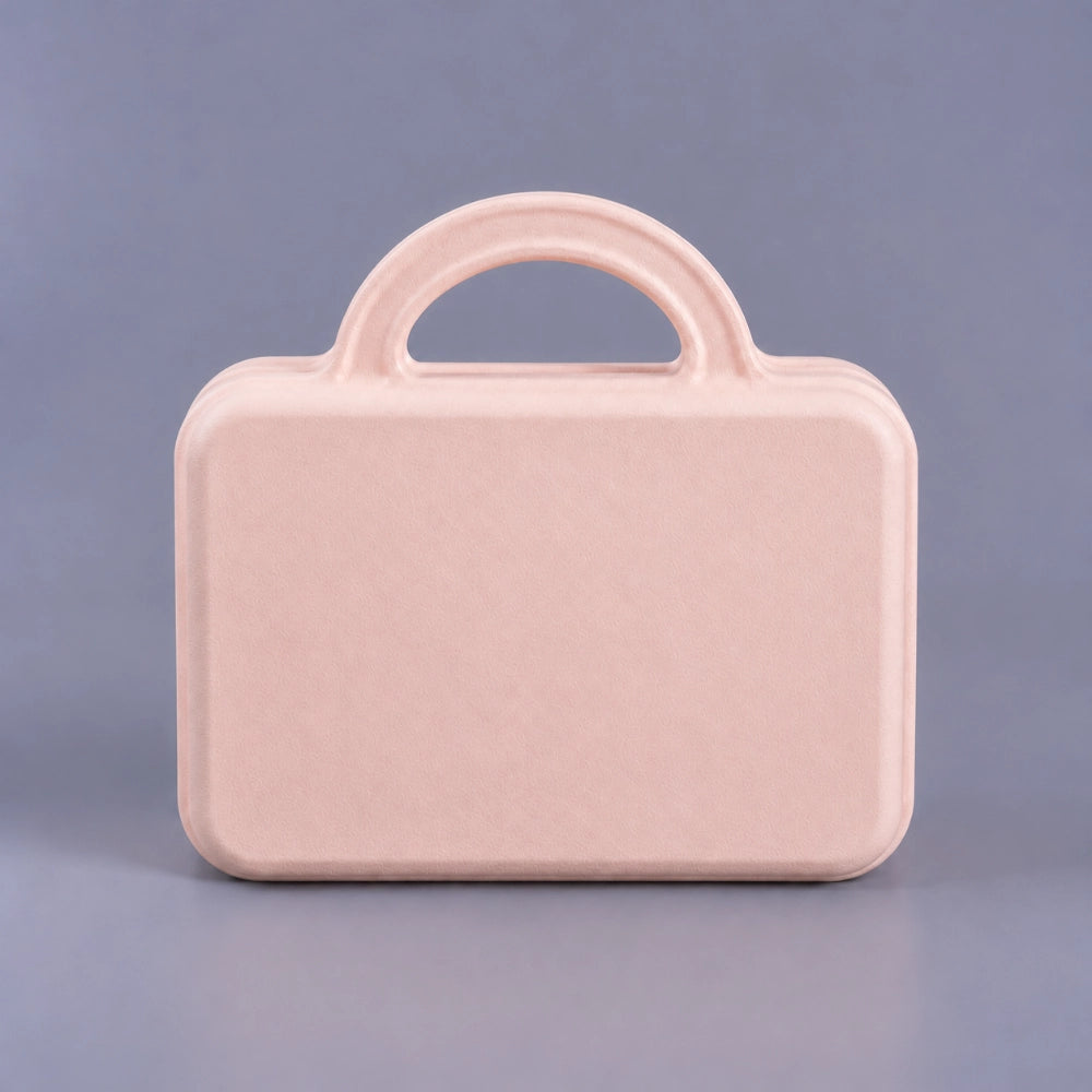 Mould Pulp Suitcase Cosmetic Skincare Packaging Box With Paper Handle