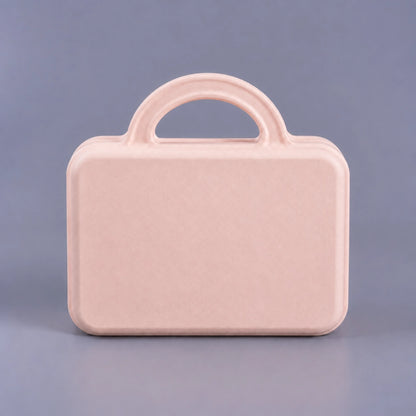 Mould Pulp Suitcase Cosmetic Skincare Packaging Box With Paper Handle