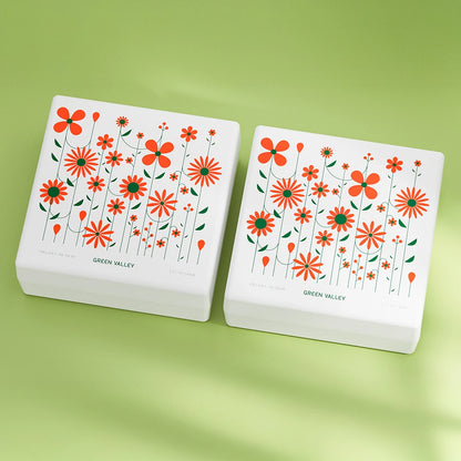 Orange Daisy Print Molded Pulp Perfume Gift Box - Otarapack