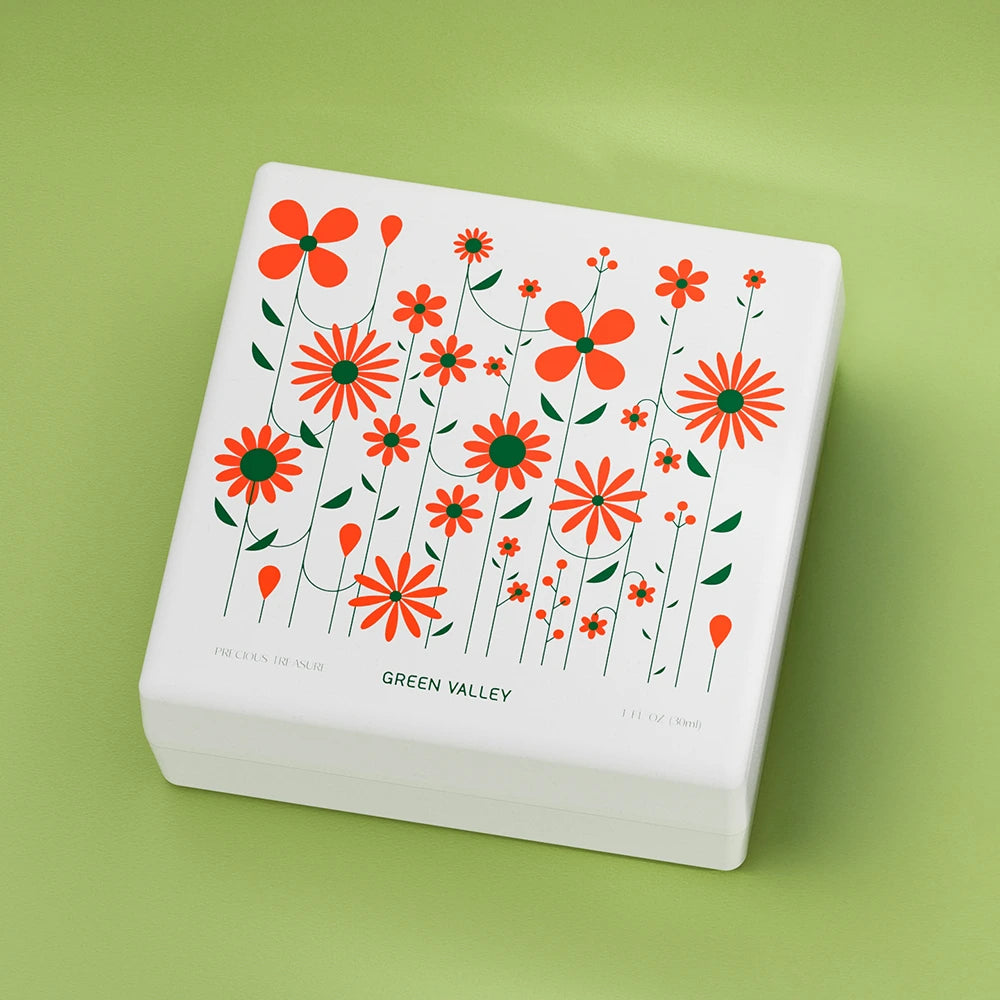 Orange Daisy Print Molded Pulp Perfume Gift Box - Otarapack