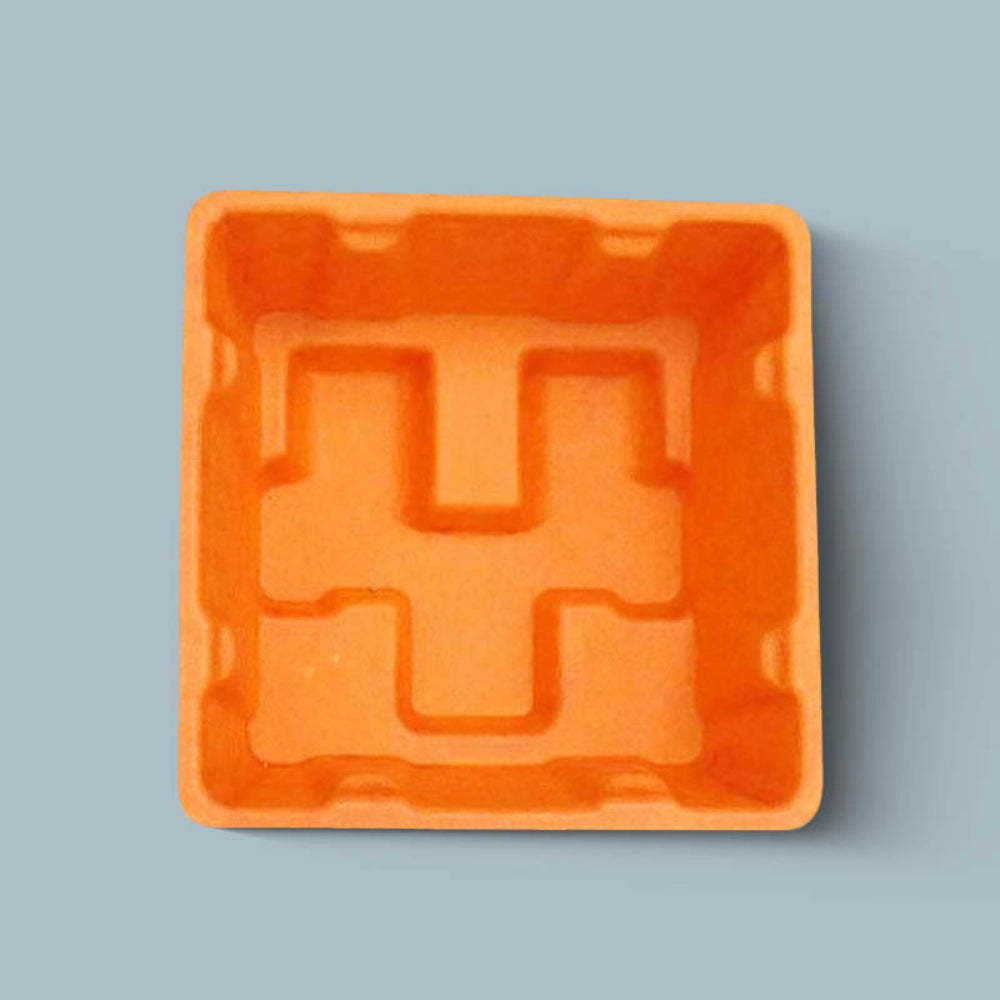 Orange Sugarcane Charger Paper Tray - Otarapack