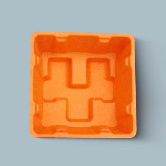 Orange Sugarcane Charger Paper Tray - Otarapack