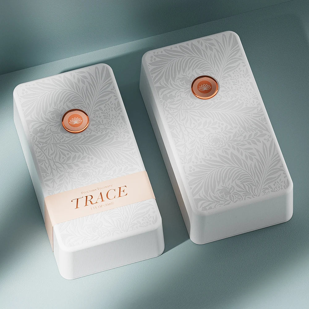 Red Logo Label Embossed Pattern Perfume Box - Otarapack