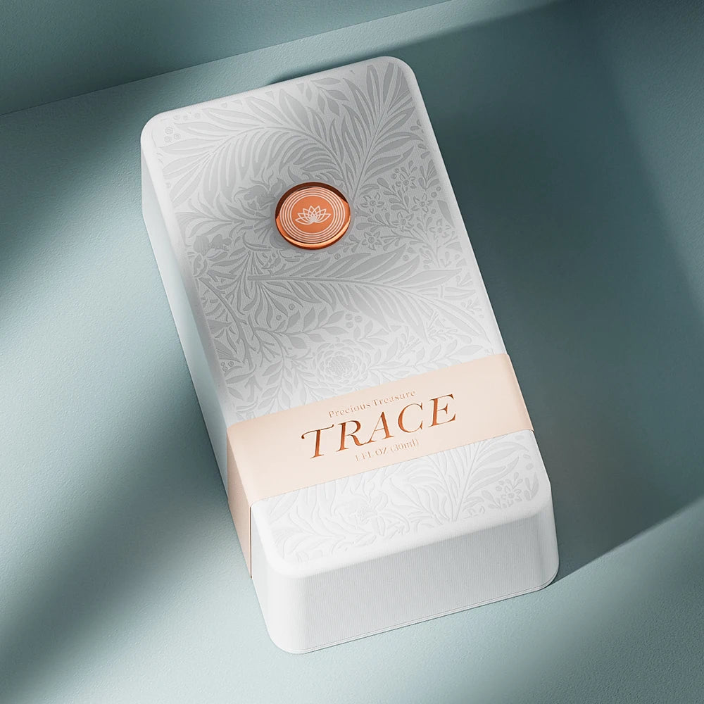 Red Logo Label Embossed Pattern Perfume Box - Otarapack