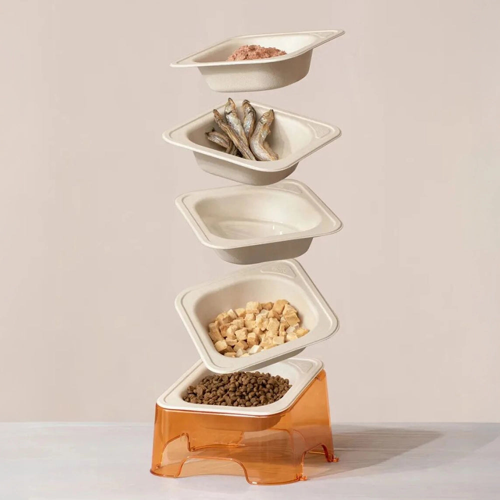 Square Sustainable Pet Food Cat Dog Bowl - Otarapack