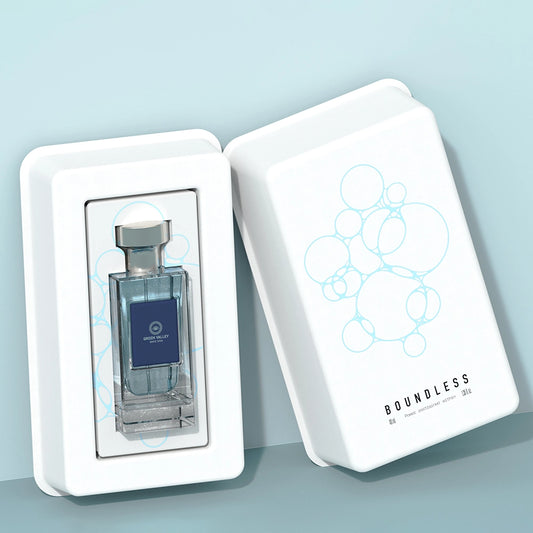 Blue Bubble Print Biodegradable Perfume Box Wholesale - Otarapack