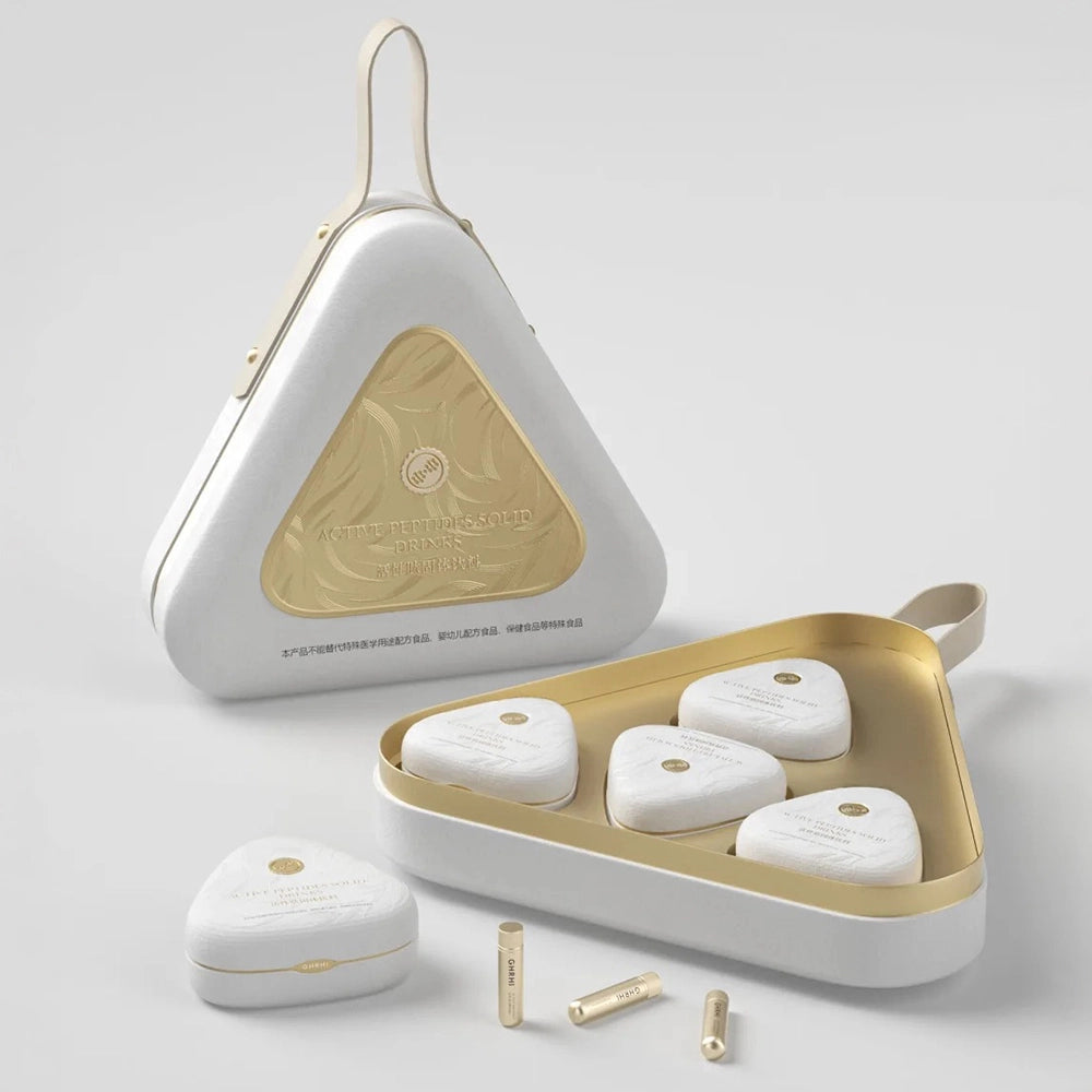 White Triangle Pulp Biodegradable Supplement Packaging - Otarapack