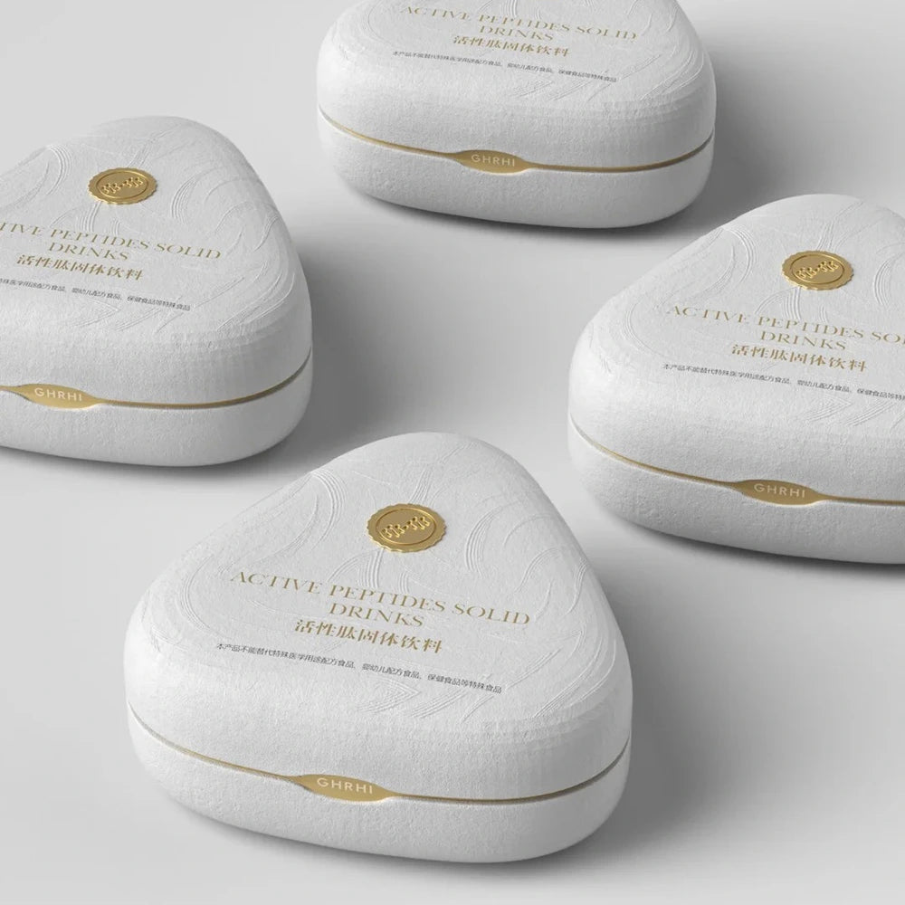White Triangle Pulp Biodegradable Supplement Packaging - Otarapack