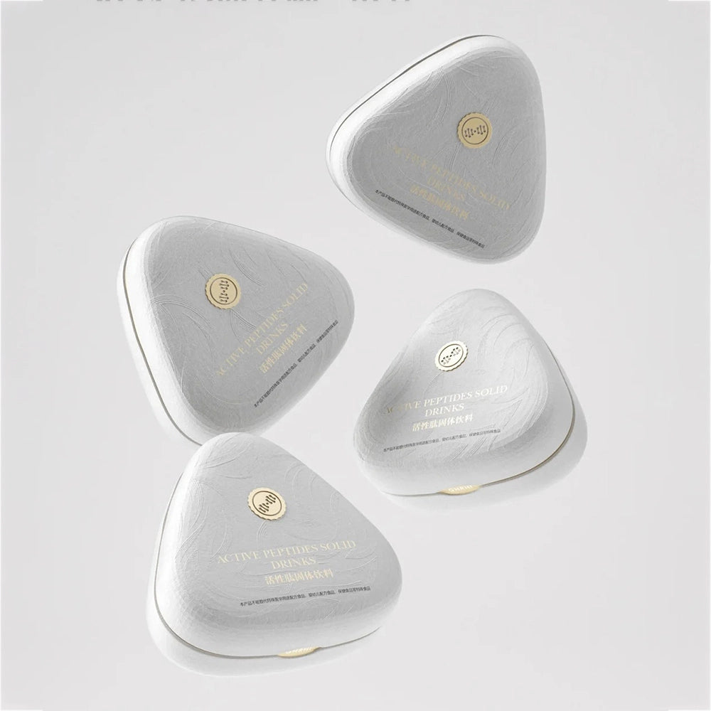 White Triangle Pulp Biodegradable Supplement Packaging - Otarapack