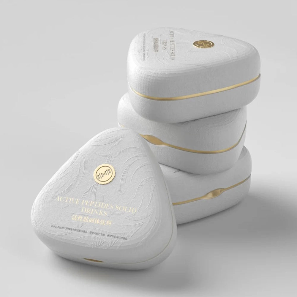 White Triangle Pulp Biodegradable Supplement Packaging - Otarapack