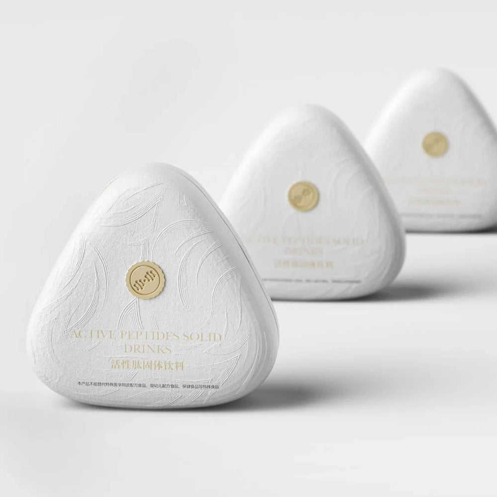 White Triangle Pulp Biodegradable Supplement Packaging - Otarapack