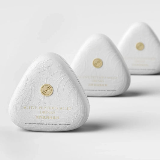 White Triangle Pulp Biodegradable Supplement Packaging - Otarapack