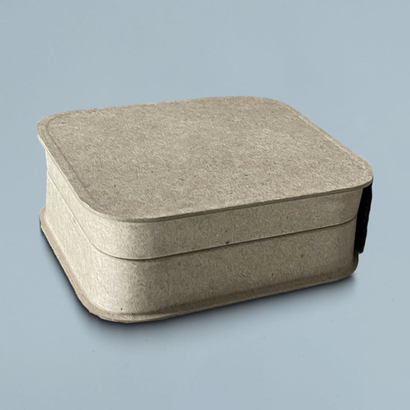 Wheat-Colored Tea Box Made from Sugarcane Pulp - Otarapack