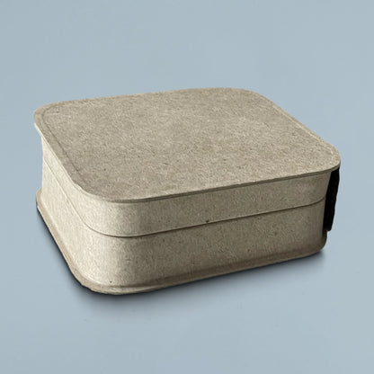 Wheat-Colored Tea Box Made from Sugarcane Pulp - Otarapack