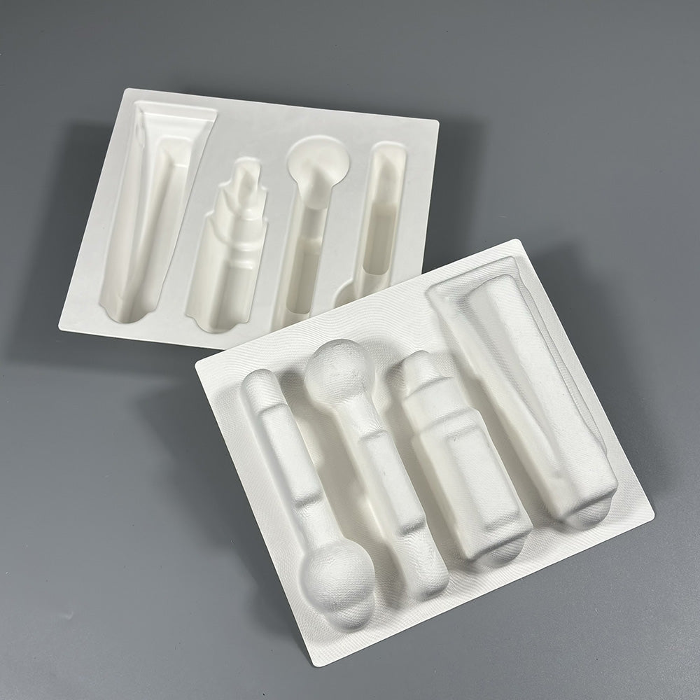 Green Cellulose Molded Pulp Trays For Cosmetics - Otarapack