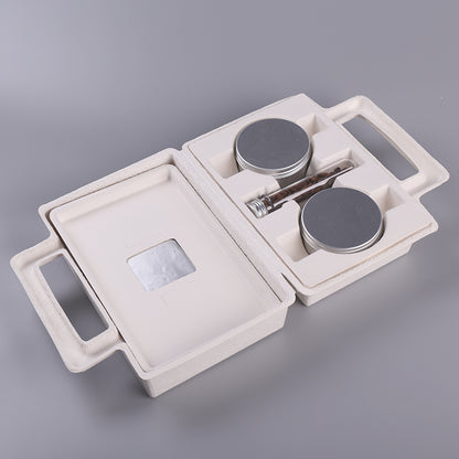 Mould Pulp Suitcase Cosmetic Skincare Packaging Box With Paper Handle - Otarapack